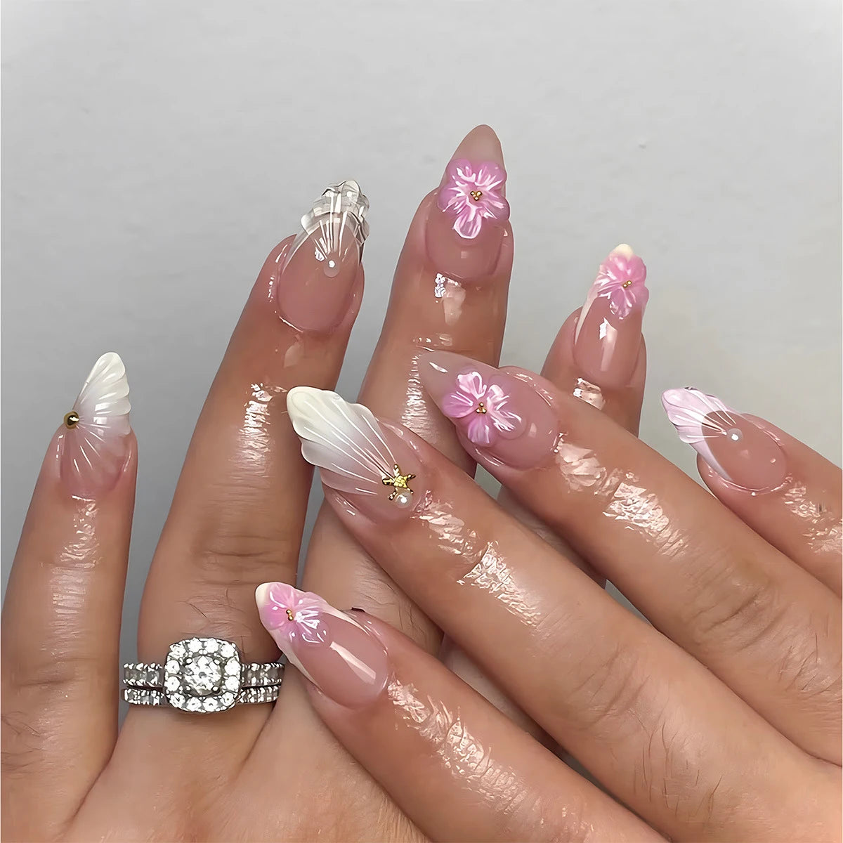 Ballet Rose : 24 Faux Ongles Élégants