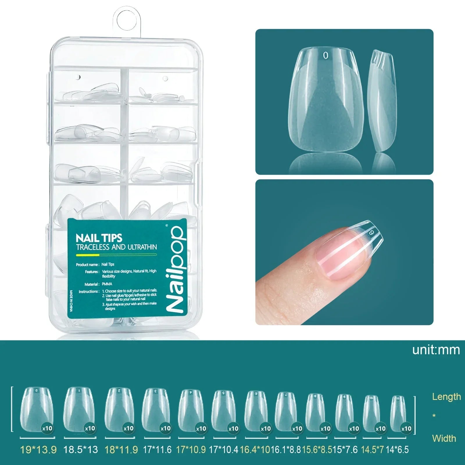 Ongles Bicolores Nailpop - 120 pièces