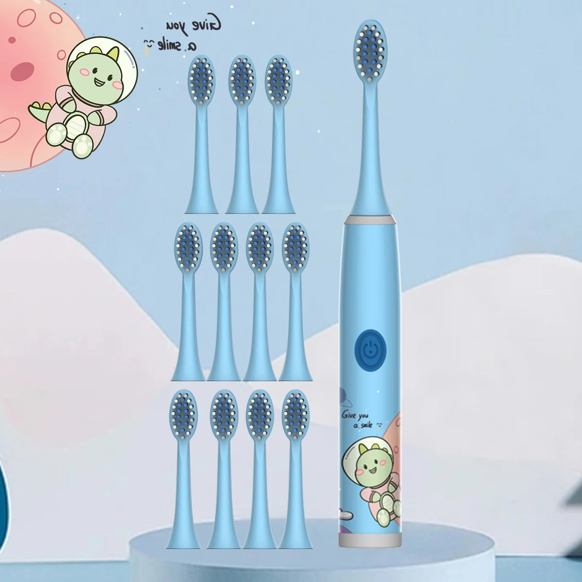 Cartoon Space Kids Electric Toothbrush & Soft Brush
