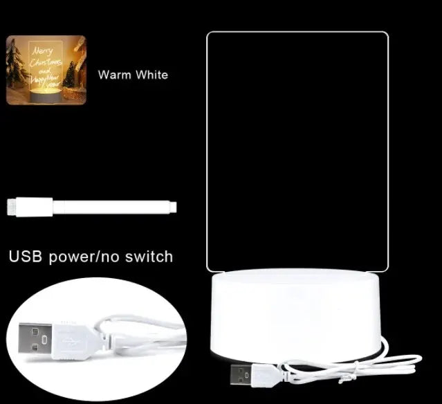 Tableau LED 3D Créatif & Éclairant