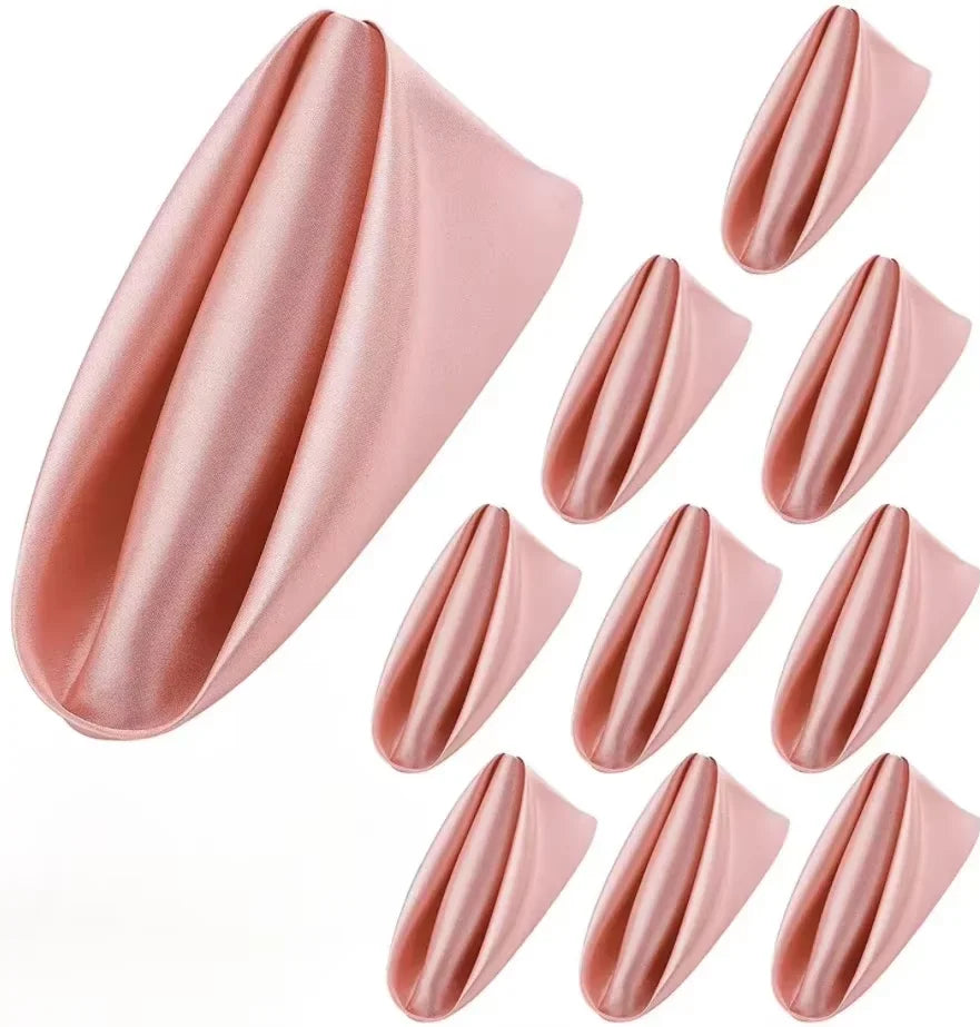 Serviettes carrées coton satin lavables 43x43cm