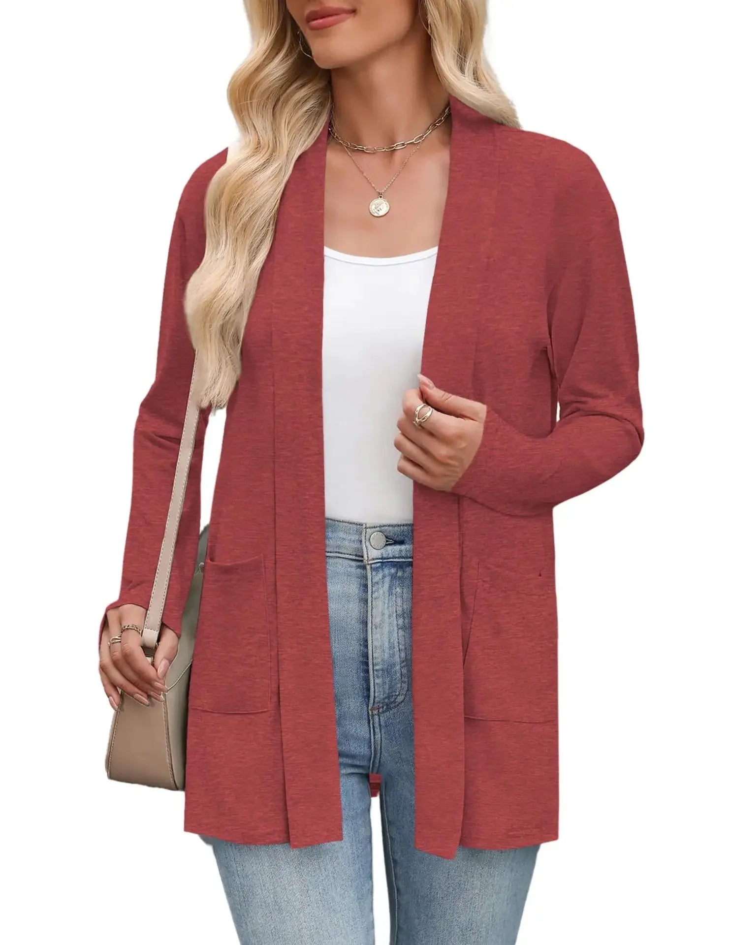 Cardigan léger chic à poches été