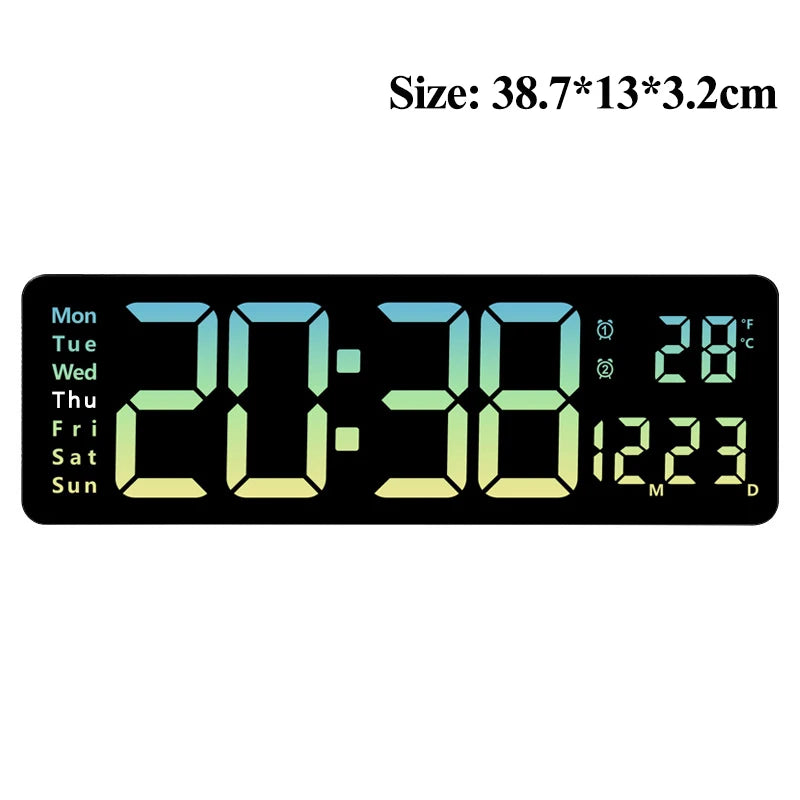 Horloge Murale LED Multifonction Télécommande et Mémoire