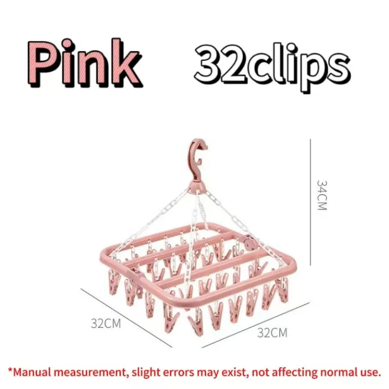Cintre Pliable 32 Clips pour Séchage Optimal