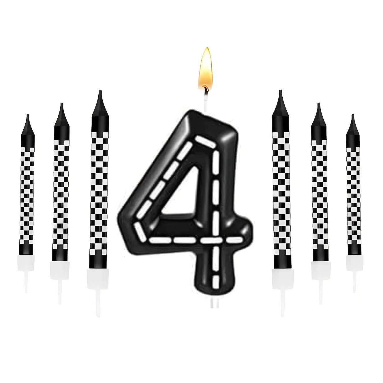 Racing Car Birthday Candle Set: Sparkling Cake Numbers