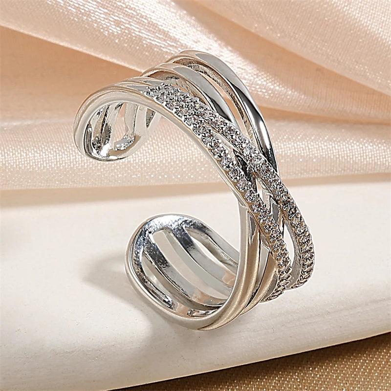 Bague Zircon Double Couches ZAKOL Or