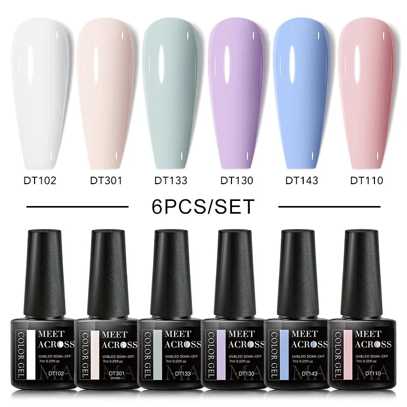 Kit Gel Vernis Macaron 6 Couleurs