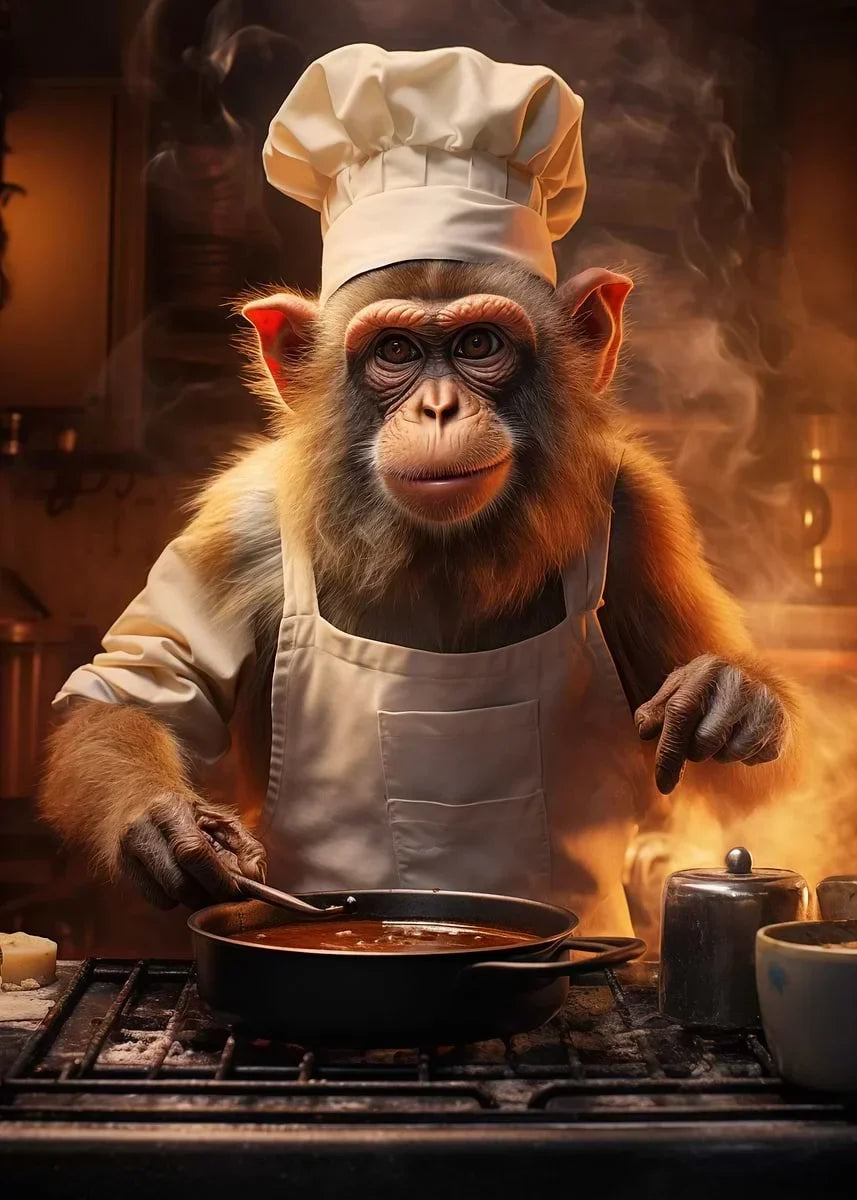 Tableau Minimaliste Renard Chien Lion pour Cuisine