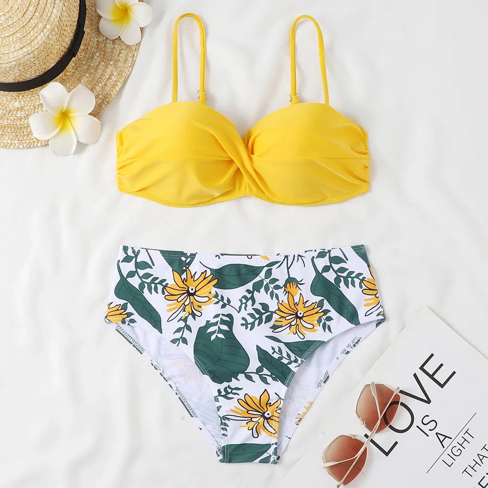 Floral Leopard Bikini Set - Summer Beach Vibes