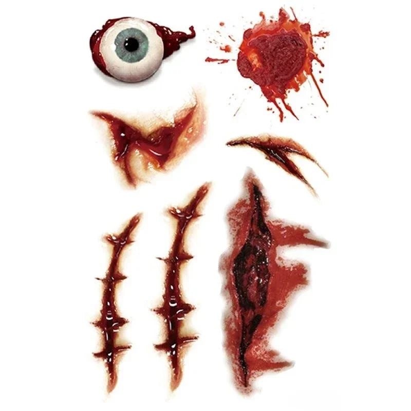 Autocollants Halloween: Cicatrices Sanguinolentes DIY