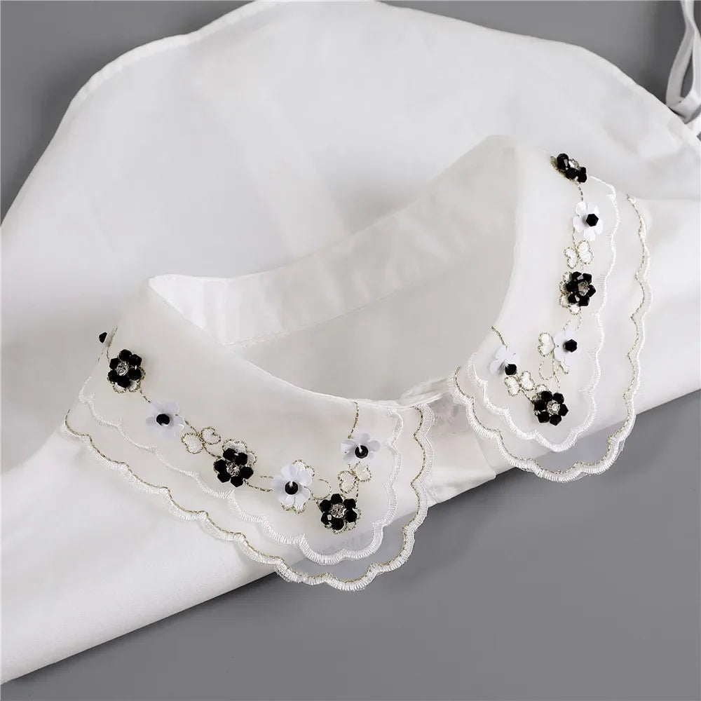 Chemise Chic avec Cols Détachables