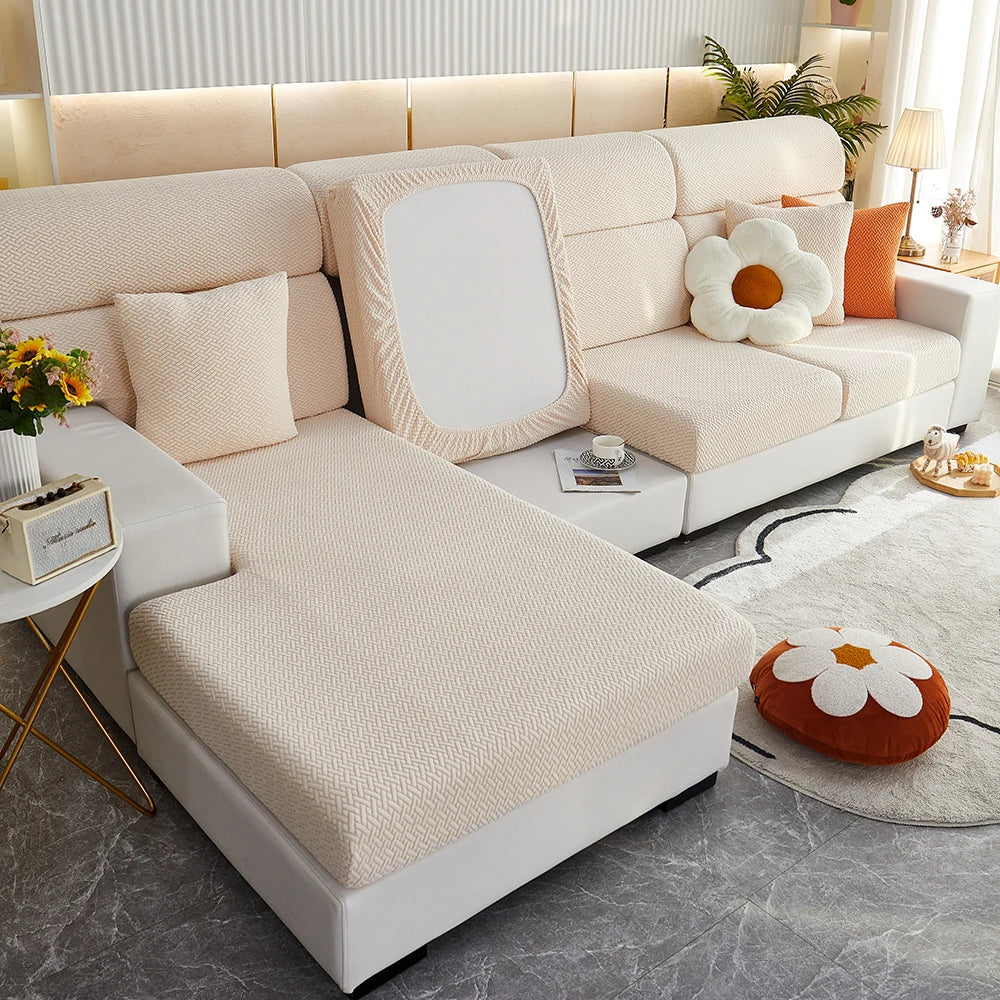 Housse élastique jacquard pour canapé – Protège-meuble