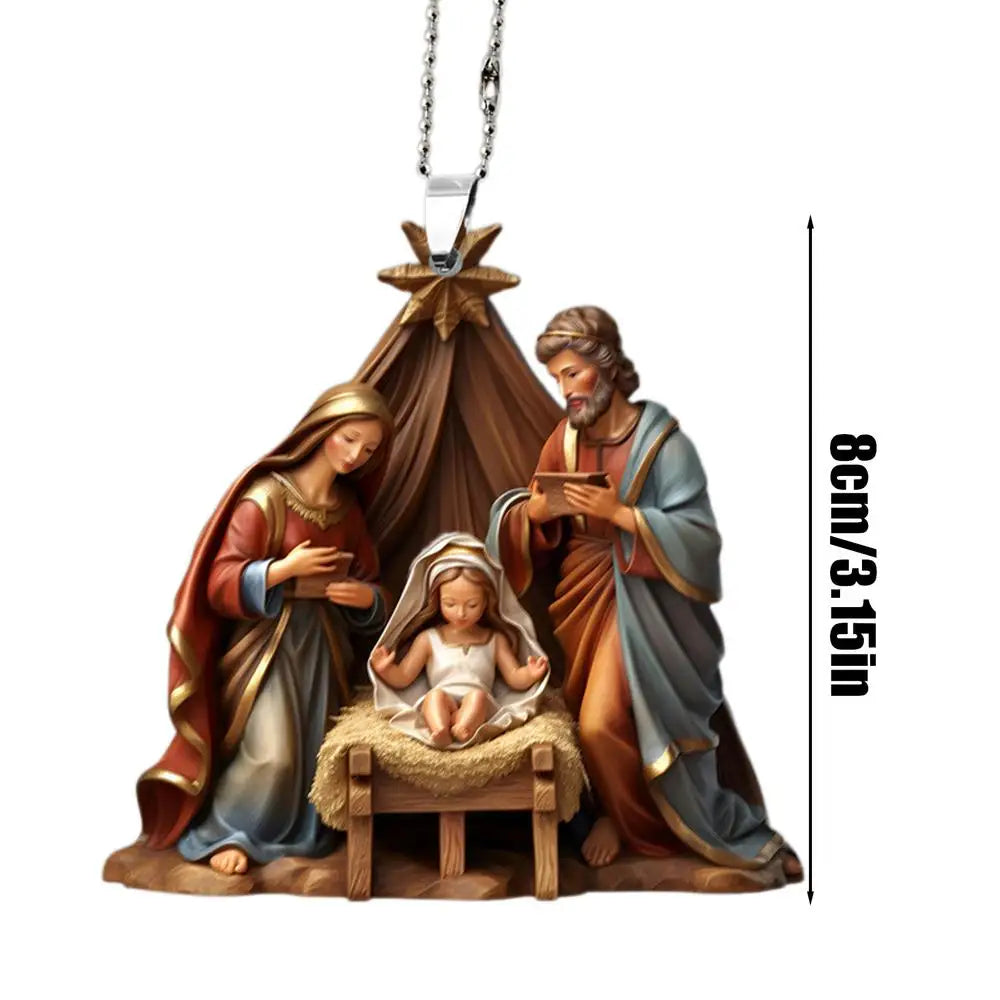 Nativity Scene Acrylic Pendant - Holiday Charm