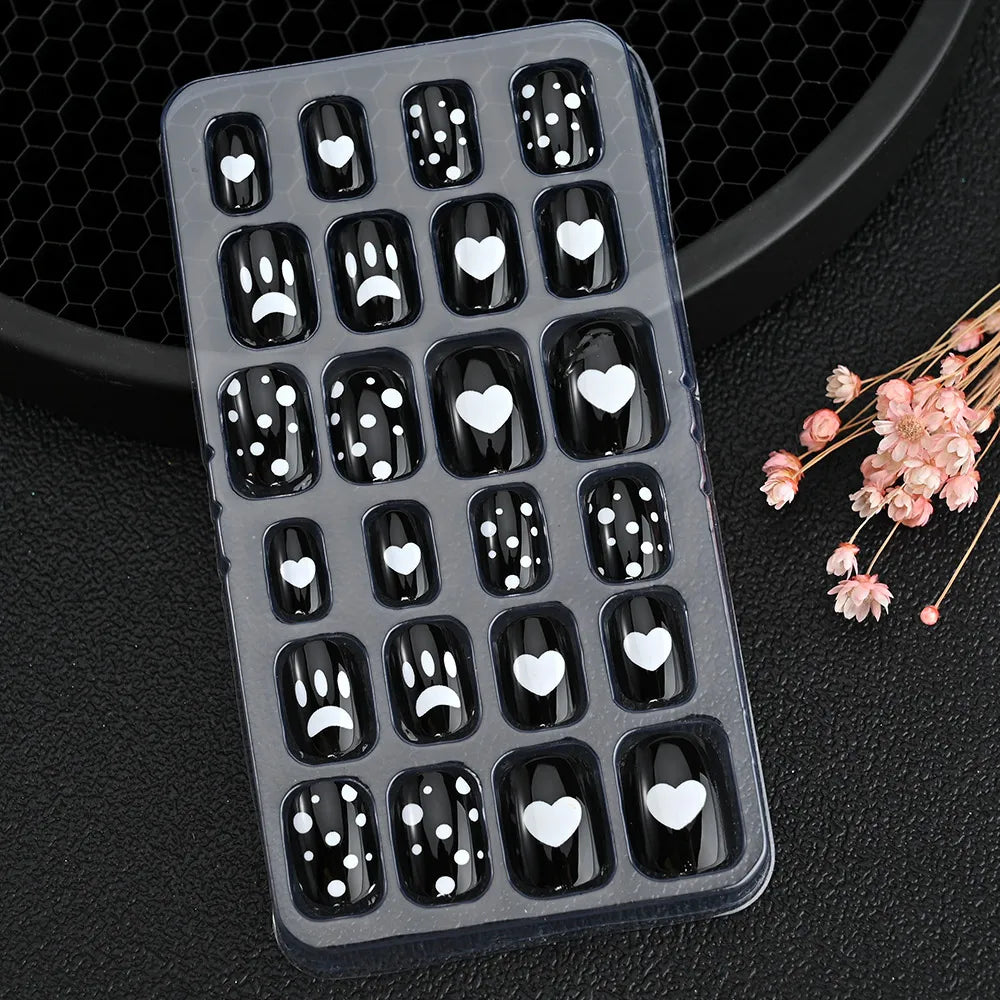 Kawaii Ongles Enfants - 24 Pièces Mignonnes