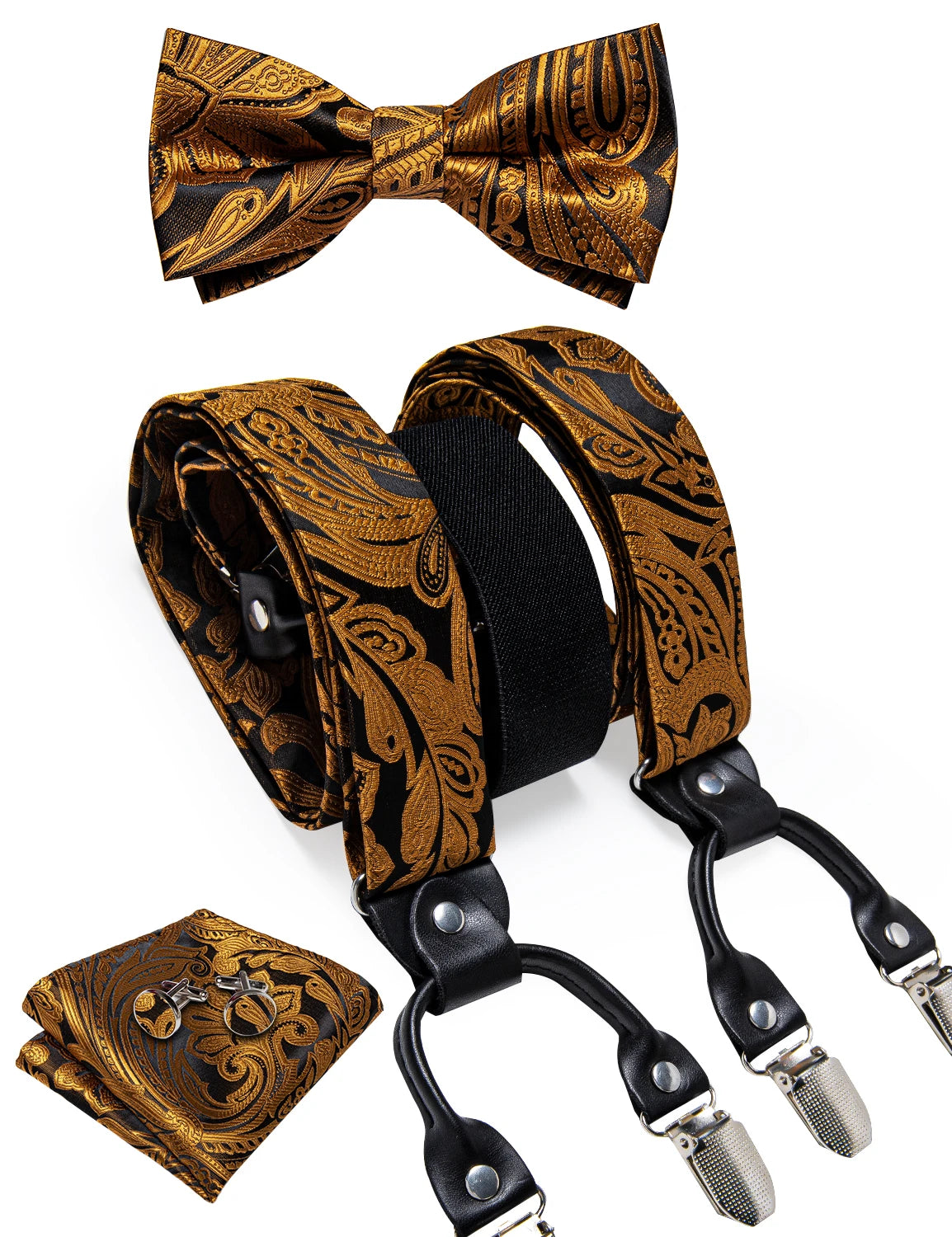 Silk Suspenders & Bow Tie Set for Men