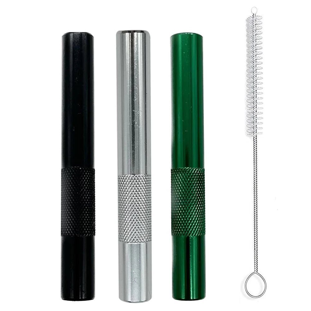 Paille Métallique Trio avec Brosse - Gadget Écologique