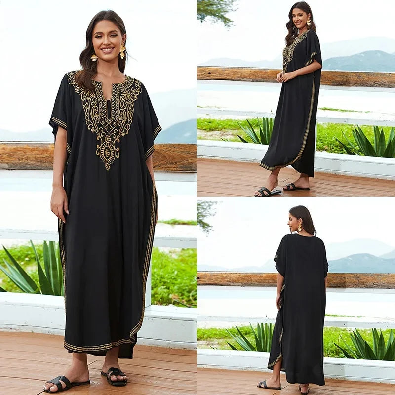 Robe de Plage Élégante en Coton Brodé - Confort Total