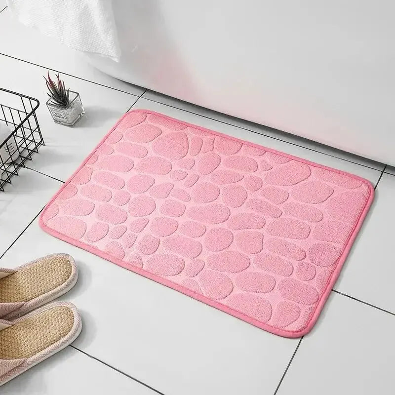 Tapis Antidérapant Galets Luxe en Microfibre 1 pièce