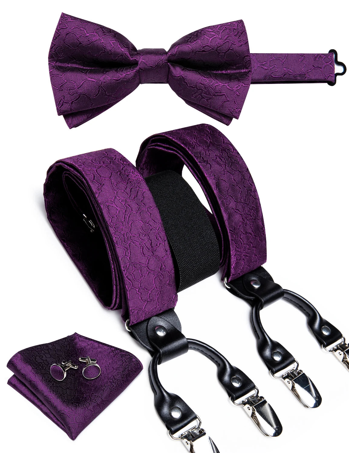 Silk Suspenders & Bow Tie Set for Men