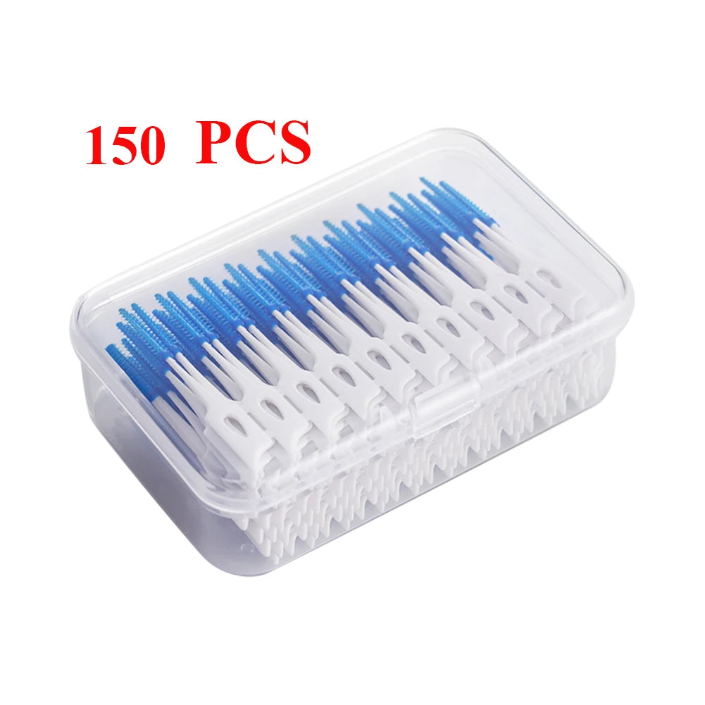 Brosse Interdentaire Silicone - Nettoyage Doux 150 pcs