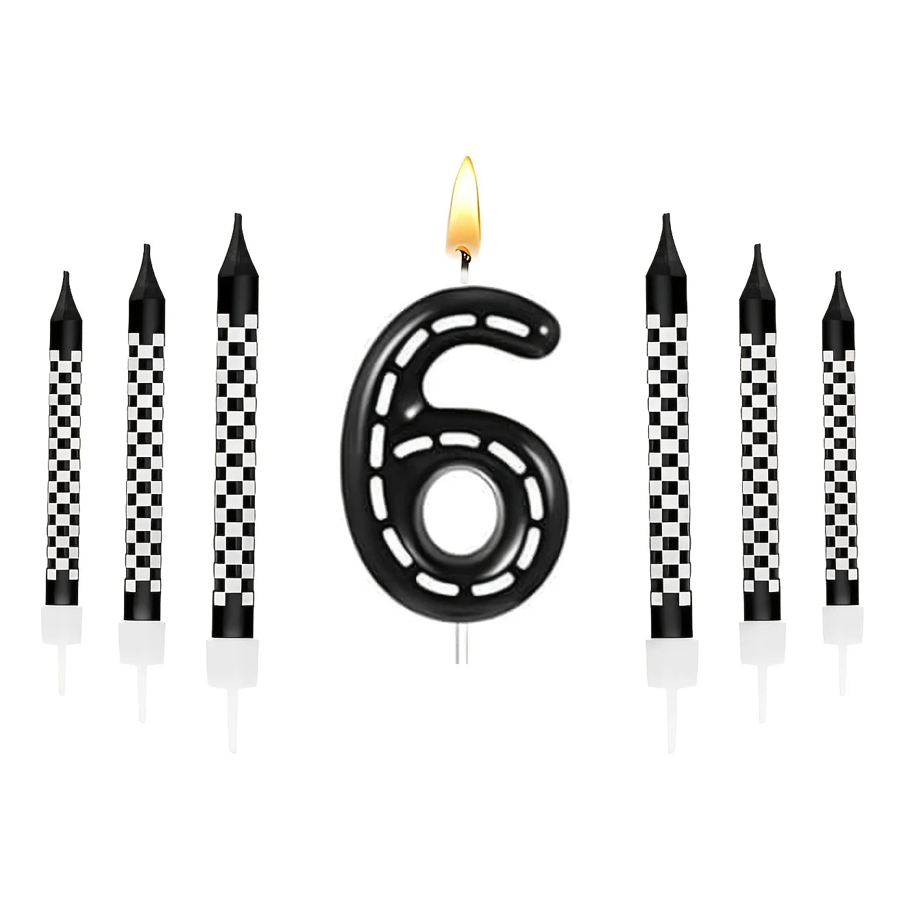 Racing Car Birthday Candle Set: Sparkling Cake Numbers