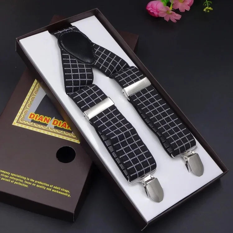 Chic Multicolor Clip Suspenders for Men - 3 Clips