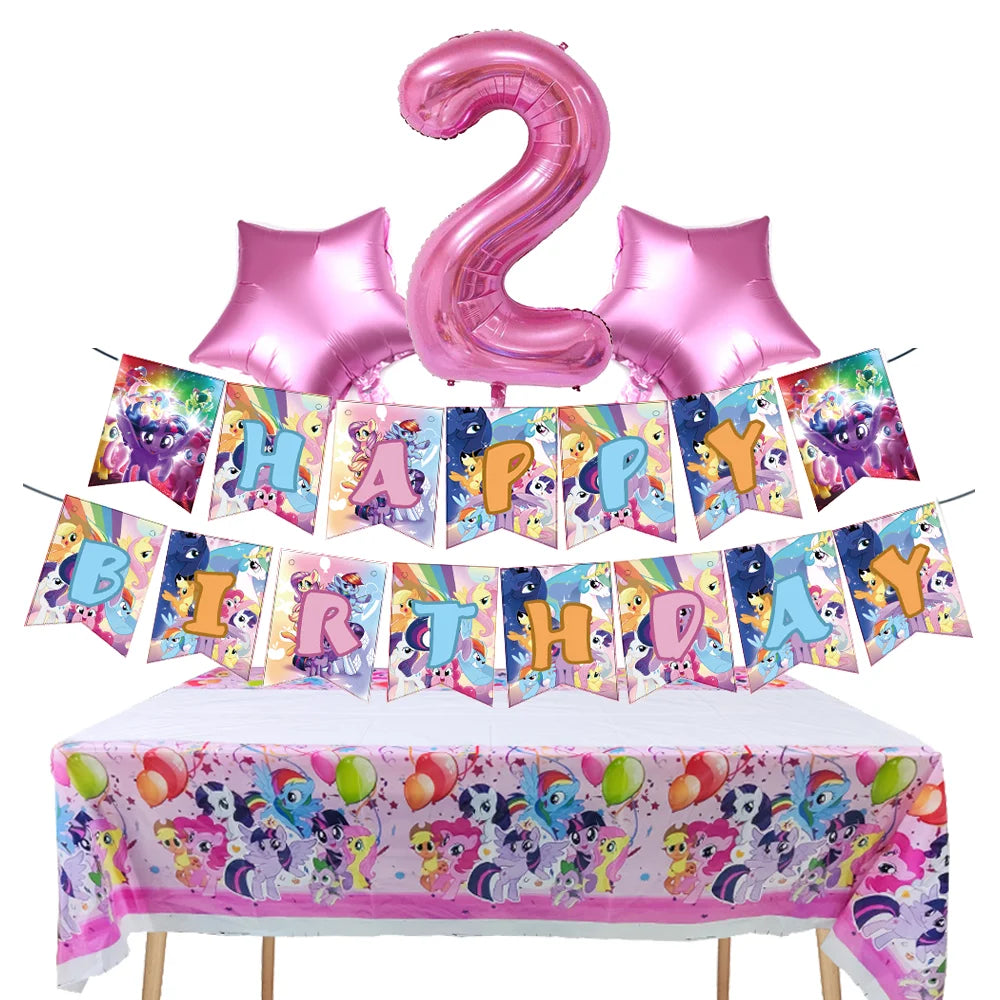 Ensemble Petit Poney Vaisselle Anniversaire Enfant