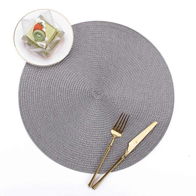 Napperon Rond Tressé 38CM Lavable Antidérapant Fête