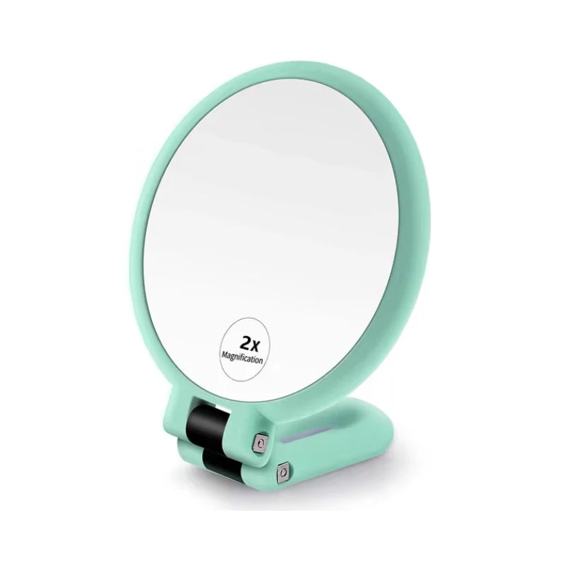 Vintage Dual-Sided Travel Makeup Mirror - Compact & Chic