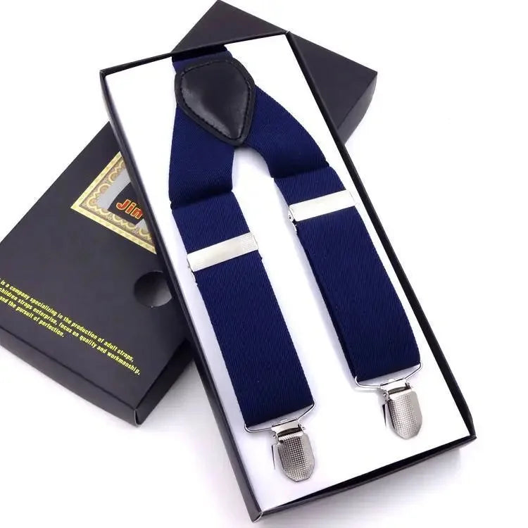 Chic Multicolor Clip Suspenders for Men - 3 Clips