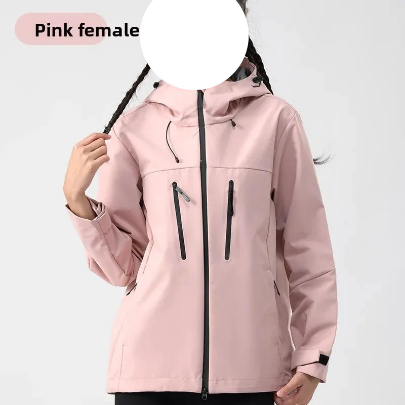 Veste d'extérieur imperméable et coupe-vent pour hommes et femmes, vêtements en peau collée monocouche, à la mode, printemps-automne