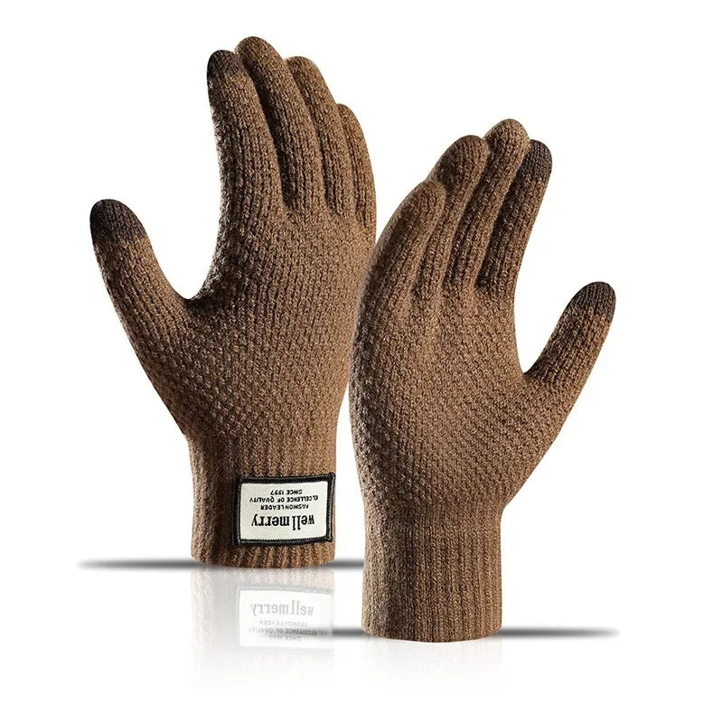 Gants Tactiles Tricotés en Laine, Doublés Polaire