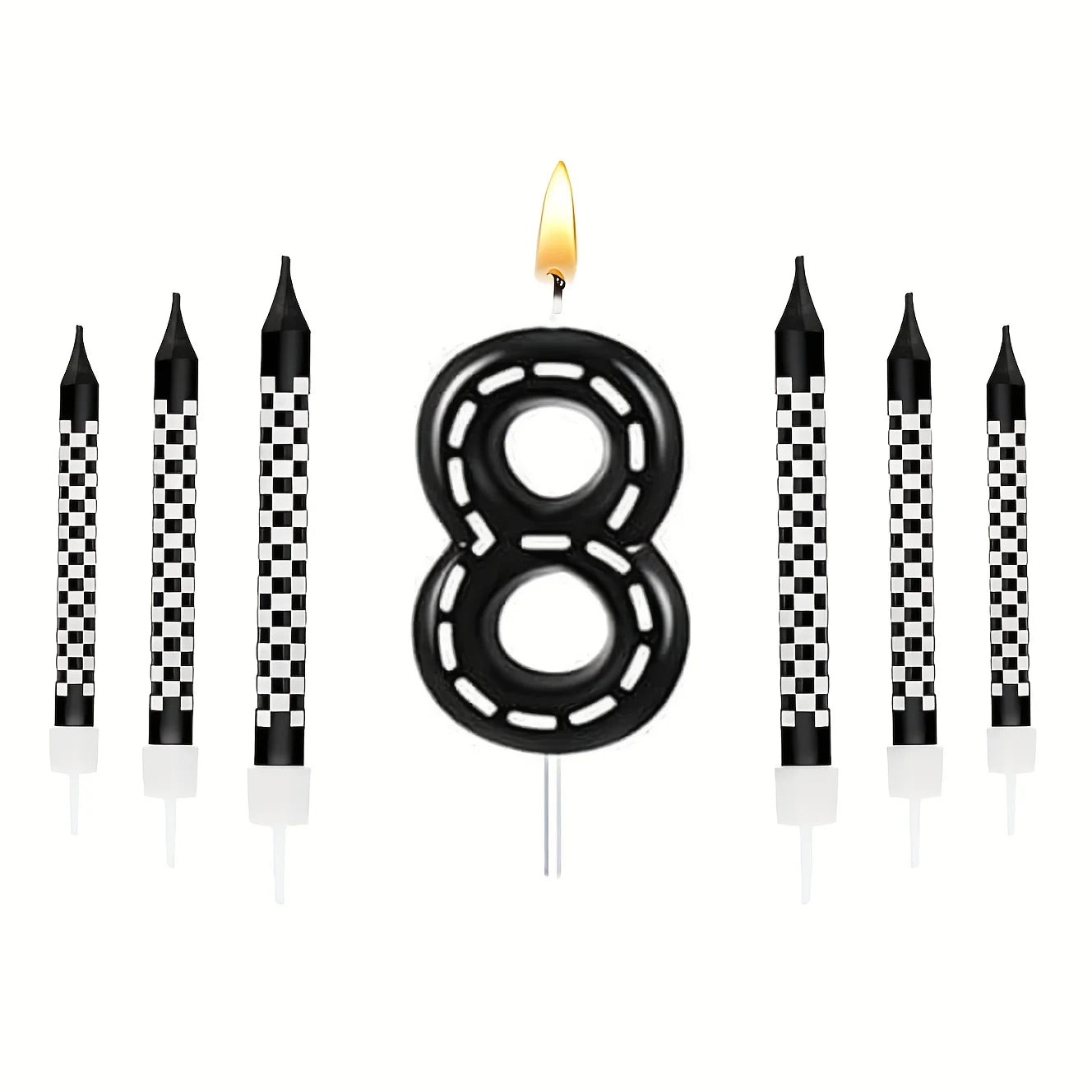Racing Car Birthday Candle Set: Sparkling Cake Numbers