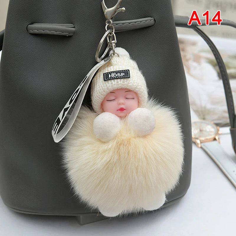 Charming Plush Fox Fur Keychain Pendant