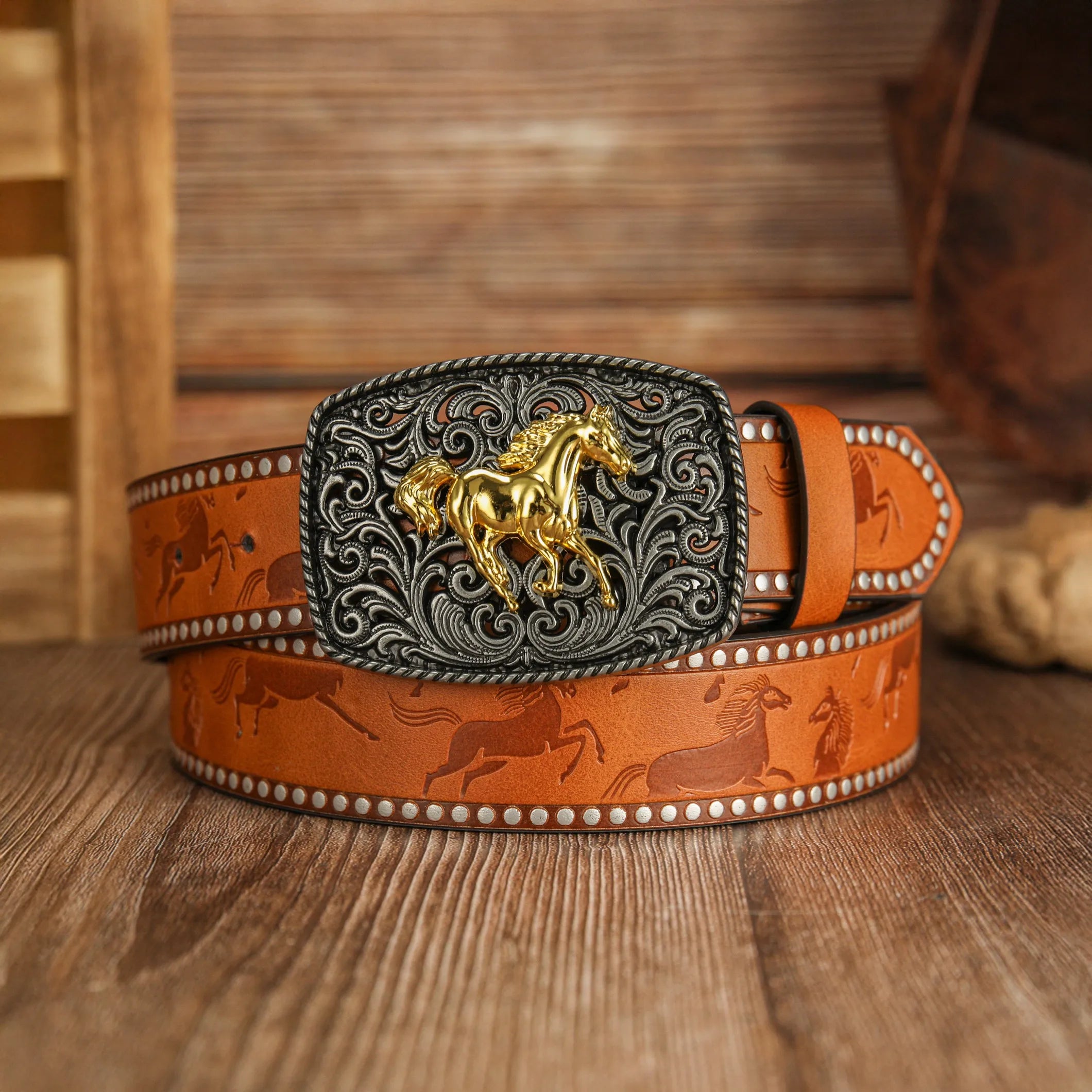 Ceinture Équestre Dorée Artisanale