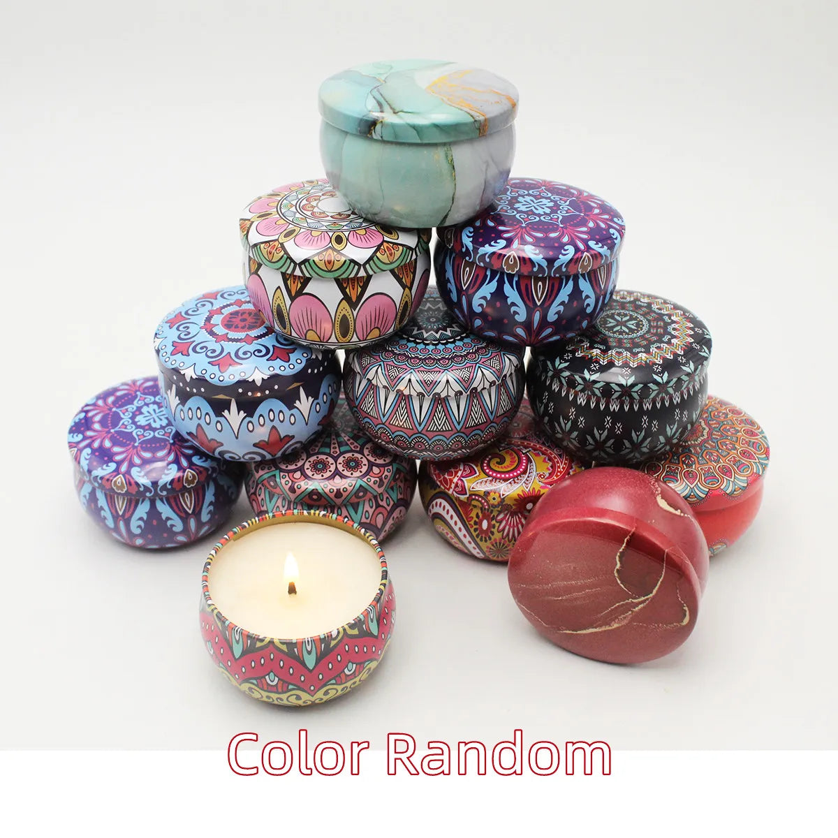 Floral Candle Craft Kits: 12 Premium Metal Containers