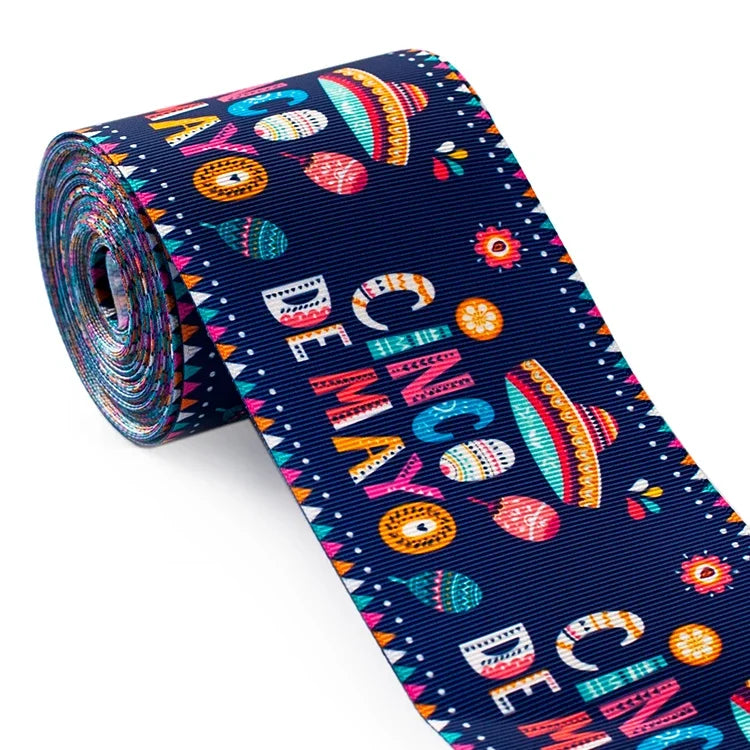 Rubans Fleurs Mexicaines 5 Yards - DIY Bows 25-75mm