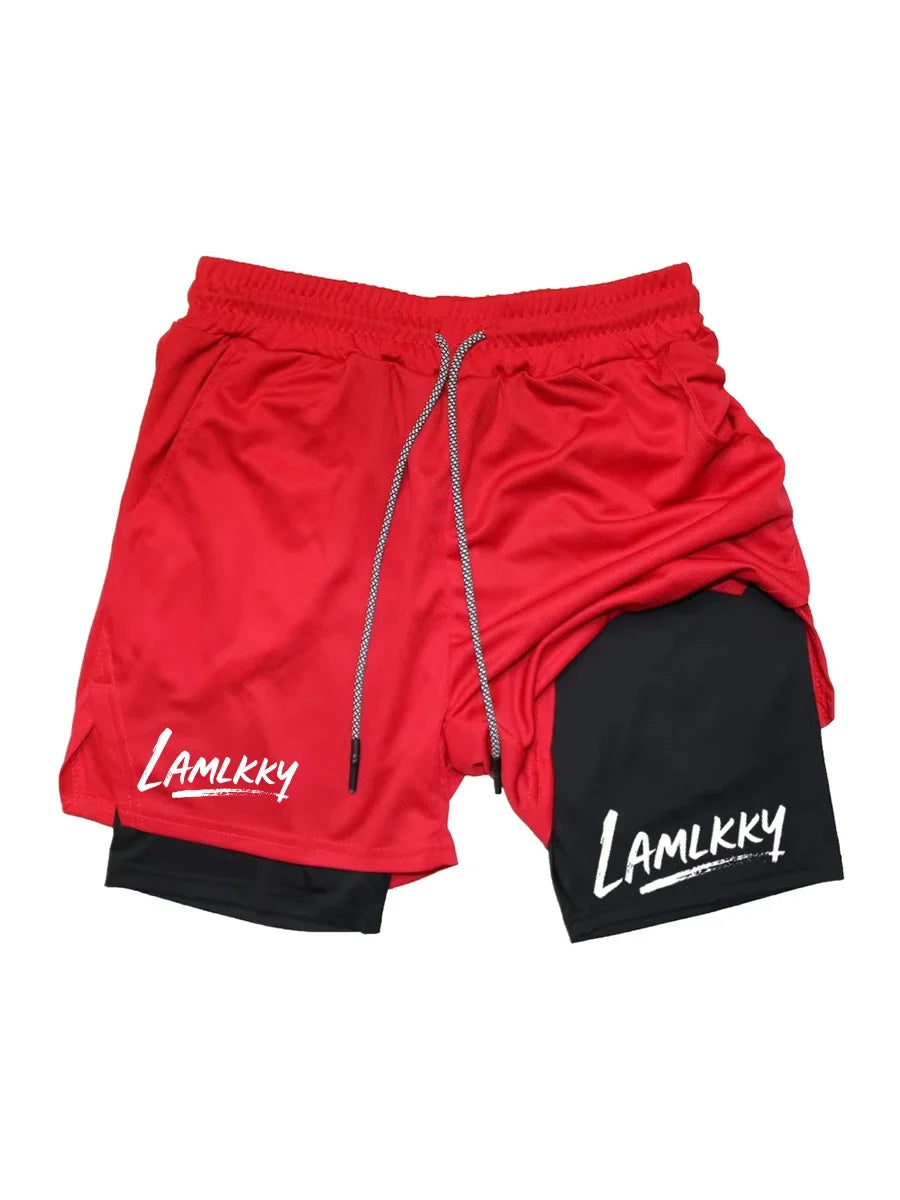 Short Athlétique 2-en-1 Homme avec Poche Téléphone