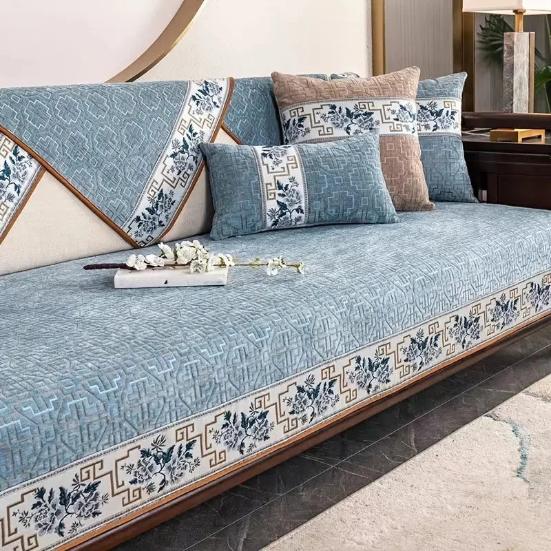 Housse Canapé Géométrique Jacquard Antidérapante 4S