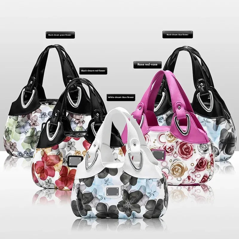 Sac Vintage Fleurs en PU Souple