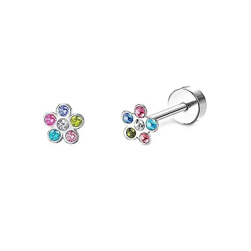 Boucles d'oreilles Lune Cœur en Acier Inoxydable