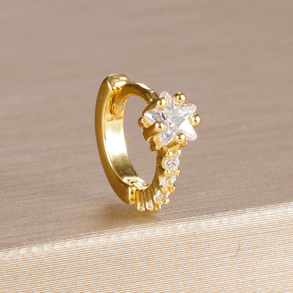 Étoile & Feuille: Boucles d'Oreilles Cerceau Chic