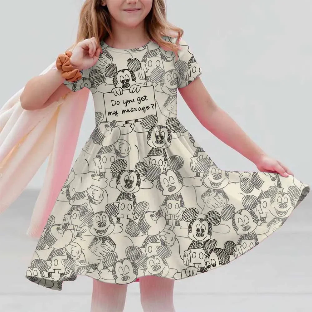 Robe Mini Mickey Été 2025 pour Filles - Style Princesse