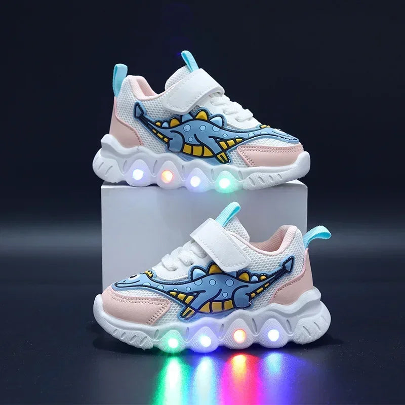 Lucioles Kids: Chaussures LED Respirantes Dessin Animé