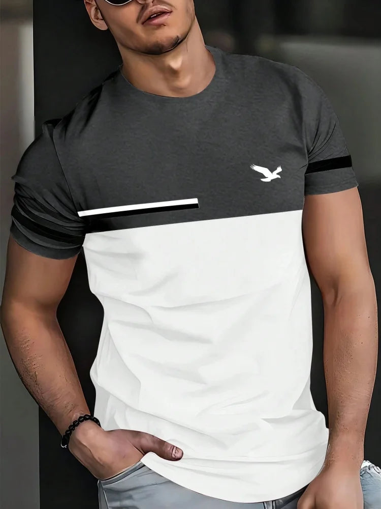 T-shirt Décontracté Été Homme à Motif Simple