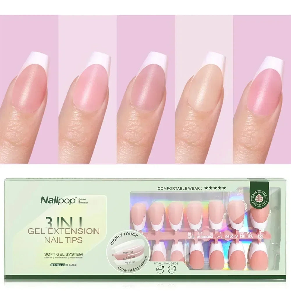Nailpop 3 en 1 : Pointes Françaises Prêtes