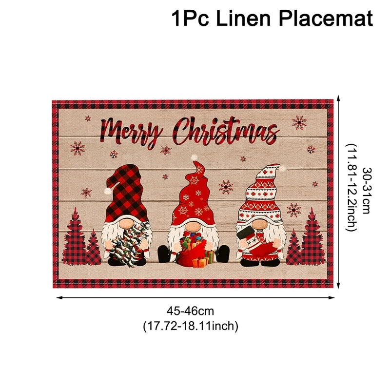 Napperons Gnome Lin - Décor Festif de Table