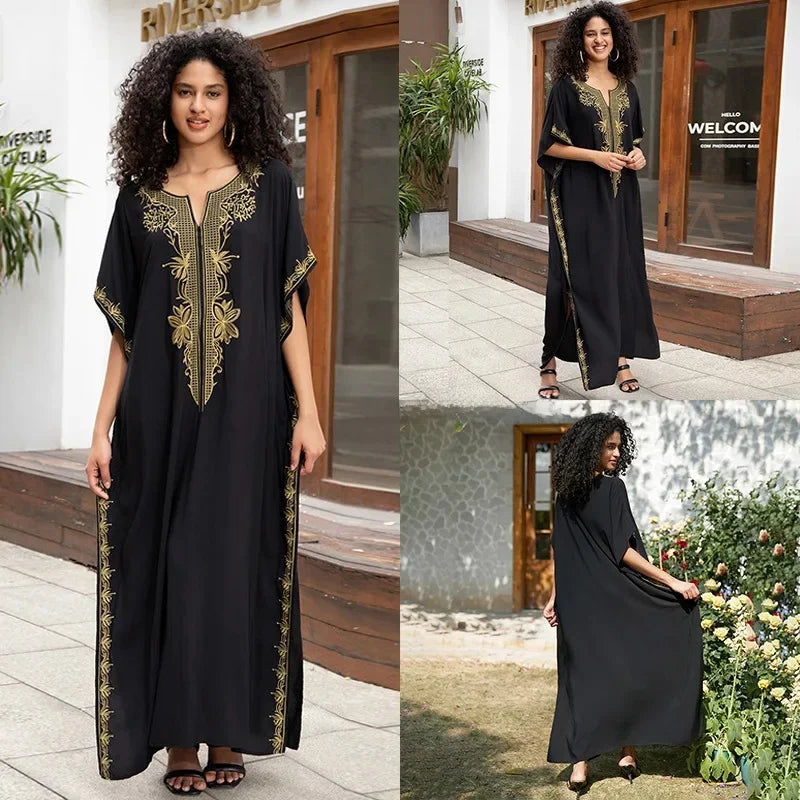 Robe de Plage Élégante en Coton Brodé - Confort Total