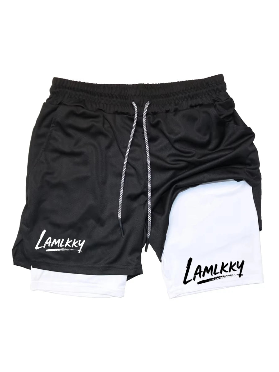 Short Athlétique 2-en-1 Homme avec Poche Téléphone