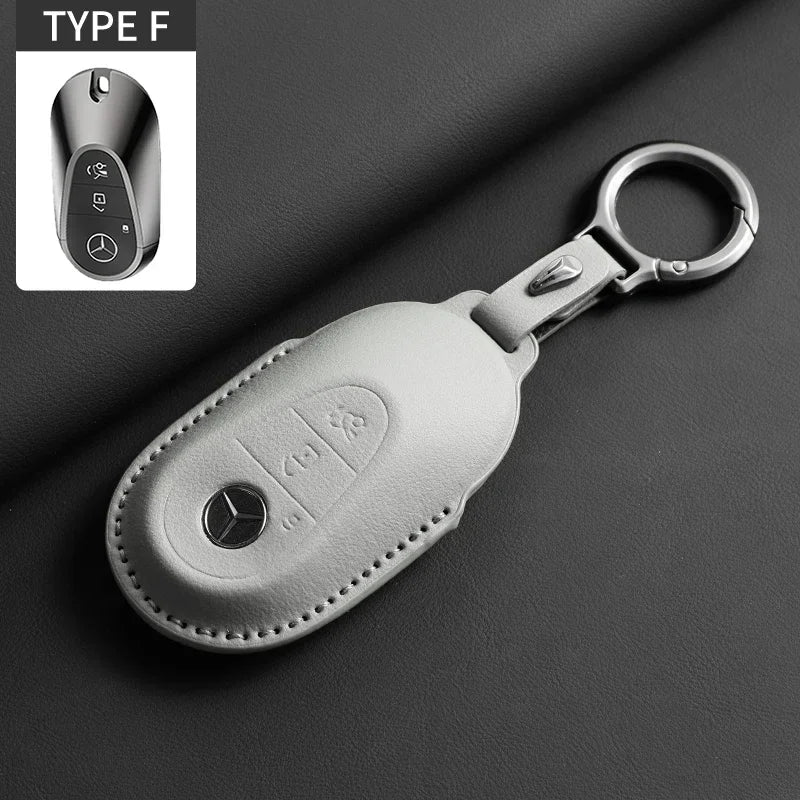 Luxury Leather Remote Key Case for Mercedes Models